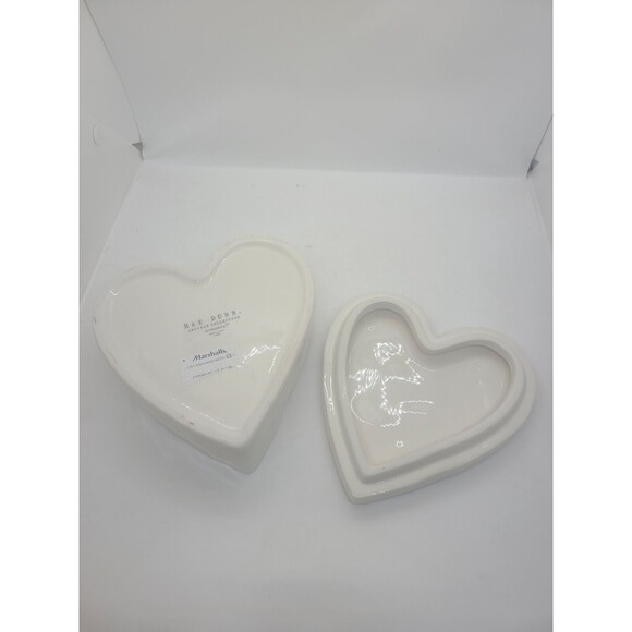 Rae Dunn Heart Shaped LOVE Trinket Jewelry Box Container Heart Valentine’s Gift - Picture 7 of 13